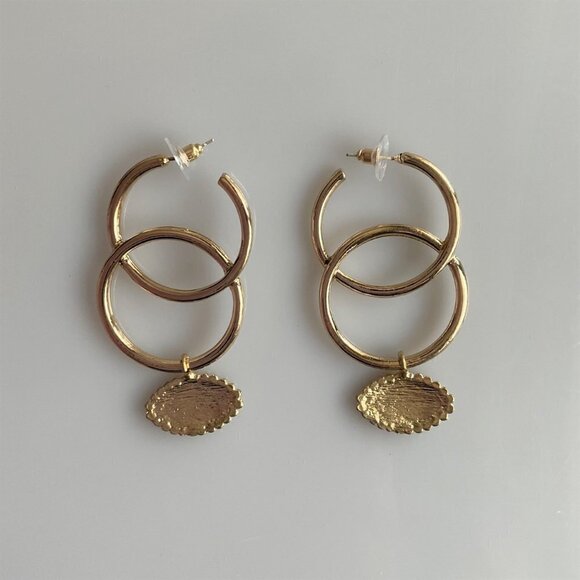 NEW EVIL EYE DOUBLE HOOP EARRINGS GOTH PUNK COSTUME - Picture 4 of 5